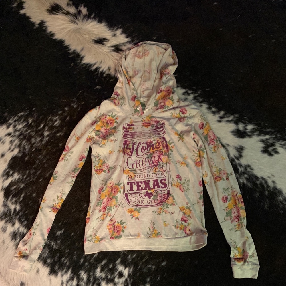Floral hooded sweatshirt